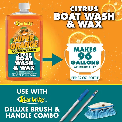 Vista 4 de STAR BRITE Jabón y cera para barcos cítricos súper naranja - Fórmula concentrada prémium para un brillo y protección definitivos