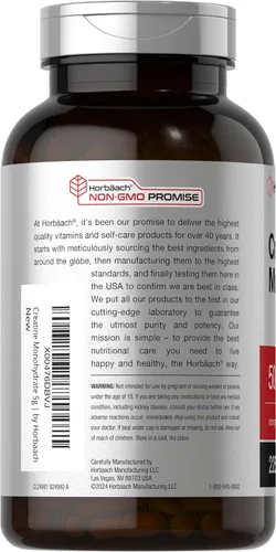 Vista 3 de Horbäach Creatina Monohidrato 0.18 oz 225 Cápsulas