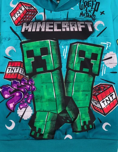 Vista 3 de Minecraft Sudadera con capucha de forro polar para niños pequeños a niños grandes (4-18-20)