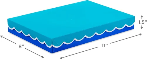 Vista 3 de Hallmark Paquete de cajas de regalo pequeñas con tapas (6 cajas: sólidos festoneados) para cumpleaños, graduaciones, día de la madre, Pascua