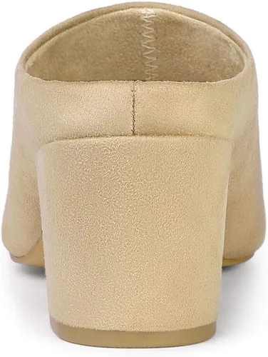 Vista 3 de Allegra K Sandalias de tacón de bloque para mujer Beige
