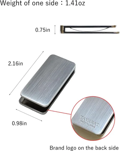 Vista 5 de TAVARAT Clip de dinero para hombres Slim Wallet Holder Billetera de efectivo Tps-057, Negro-Plata