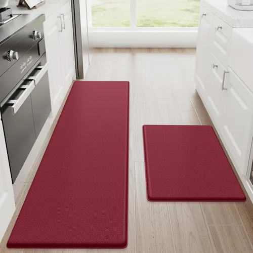 Vista 34 de StepRite Tapetes de cocina, 2 tapetes acolchados, antifatiga, para piso, de escritorio, antideslizante, impermeables, oficina, alfombras de 17.3 x