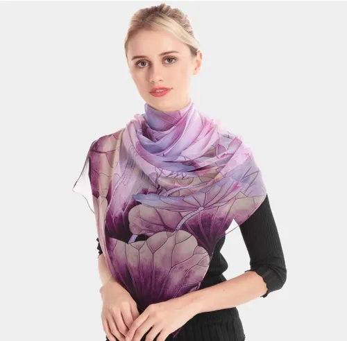 Vista 4 de Bufandas para mujer ligeras con estampado de flores, chales, bufandas de moda, chales con protección solar
