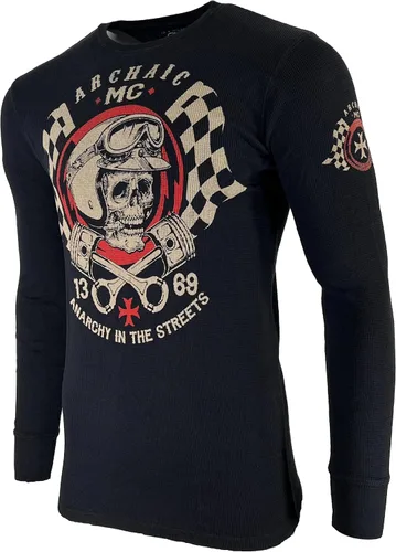 Vista 5 de Archaic by Affliction - Camisa térmica para hombre, inyector de combustible, color negro