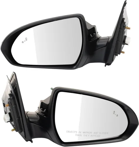 Vista 171 de TRQ Conjunto de 2 piezas de espejo lateral para conductor y pasajero, ajuste eléctrico, sin calefacción, sin memoria, color negro, compatible