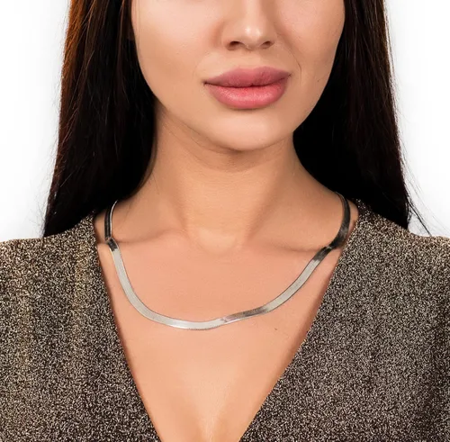Vista 5 de Savlano Collar de cadena mágica de plata de ley 925 de 0.217in de espiga plana para mujeres y hombres con una caja de regalo, fabricado en Italia