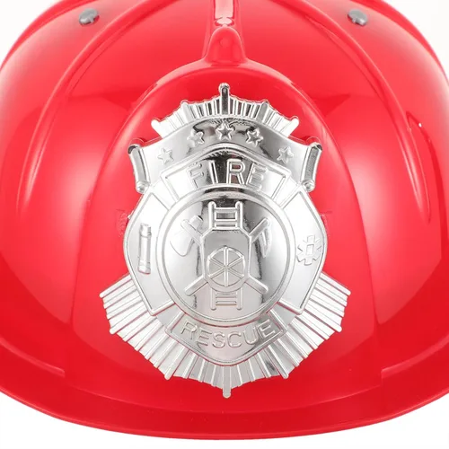 Vista 9 de COHEALI Sombrero de bombero, casco de bombero de plástico, casco de jefe de bomberos, disfraz de juego de rol, accesorio de cosplay de Halloween
