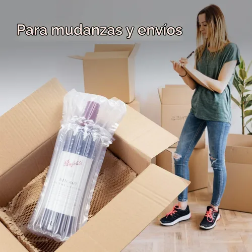 Vista 4 de Bolsas protectoras para botellas de vino, equipaje para viajes en avión, paquete de 18 unidades inflables, para envío de botellas de licor, embalaje
