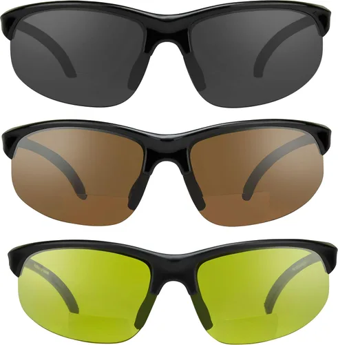 Vista 9 de proSPORT BIFOCAL - Lentes de sol tintados para hombre y mujer, alta definición, amarillo ámbar ahumado, +1.50 +1.75 +2.00 +2.25 +2.50