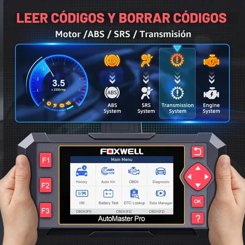 Vista 3 de FOXWELL Herramienta de diagnóstico del escáner OBD2 NT604, ABS/SRS