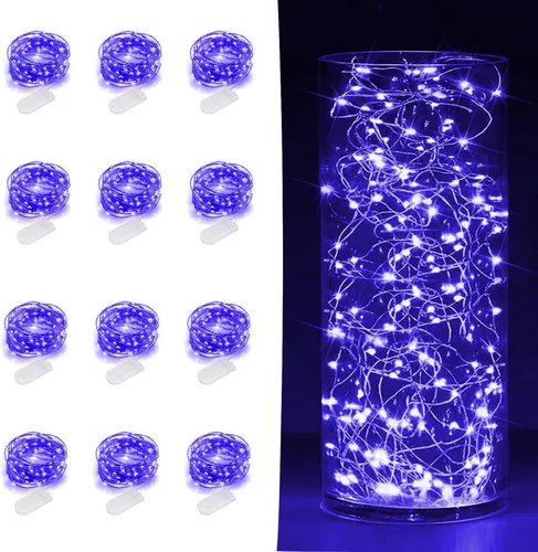 Vista 14 de SOCO Paquete de 12 luces de hadas que funcionan con pilas, 7 pies 20 luces LED de tarro de masón, impermeables, Fireflynew