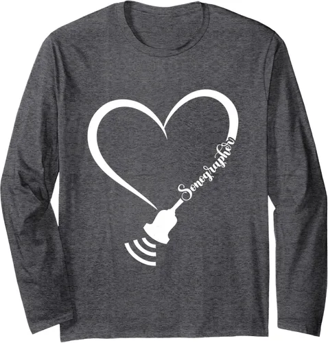 Vista 5 de Camiseta de manga larga Ultrasound Tech Sonographer Heart Ultrasound Technologist, Negro