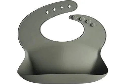 Vista 53 de Mushie - Babero de silicona para bebé, ajustable y resistente al agua (abejas) De 4 a 24 meses, lavable a máquina, correa ajustable