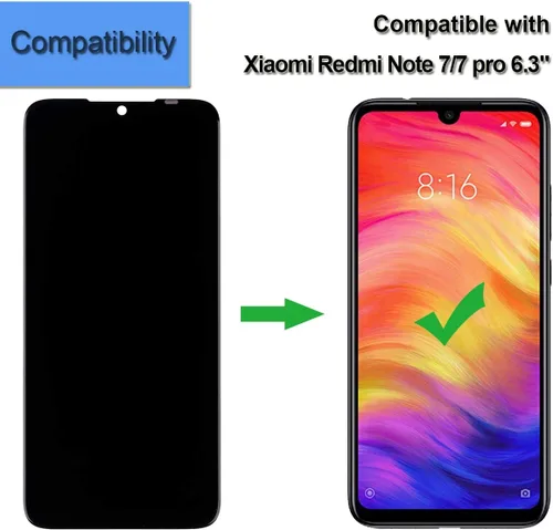 Vista 4 de Pantalla LCD compatible con Xiaomi Redmi Note 7/7 Pro 6.3" LCD táctil pantalla digitalizador Asamblea + herramientas