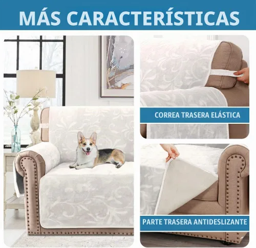 Vista 4 de H.VERSAILTEX - Funda de sofá 100% impermeable, para sofá mediano