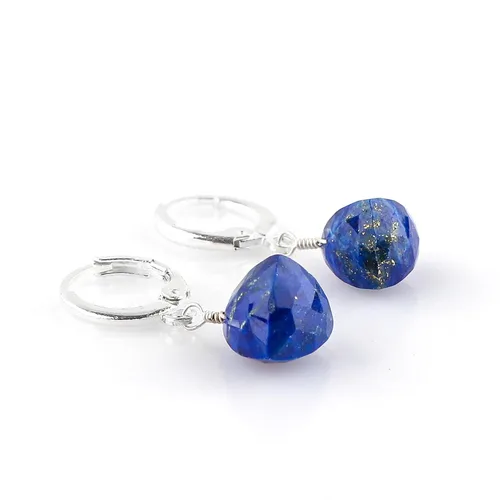 Vista 25 de Aretes de aro de cristal afganita natural Piedras afganas de alto grado Aretes chapados en plata Gota lisa Joyas de piedras preciosas hechas