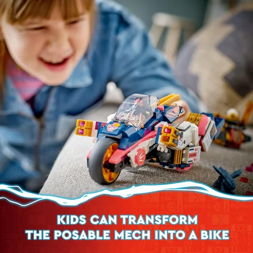 Vista 3 de LEGO NINJAGO Bicicleta Mech Transformable de Sora Juguetes de Construcción Corredor para Niños, Con un Corredor de Bicicleta Mech Ninja, un Bebé