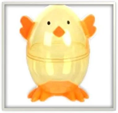 Vista 4 de Clear Chick Shaped Easter Eggs 3 Fillable Treat Containers