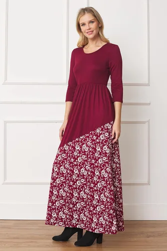 Vista 4 de Eloges - Vestido largo a rayas para mujer con mangas
