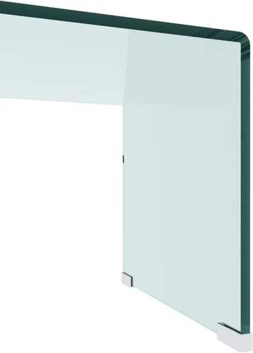 Vista 6 de ODUSE-DAILY Mesa de centro de cristal transparente para sala de estar, bien combinada con mesa auxiliar o mesa auxiliar de vidrio transparente