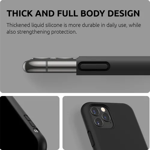Vista 7 de SURPHY Funda compatible con iPhone 11 Pro Max de 6.5 pulgadas, funda gruesa de silicona líquida (con forro de microfibra) para iPhone 11 Pro Max