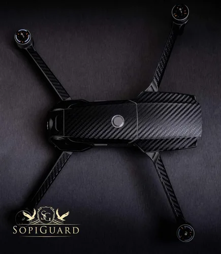 Vista 9 de SopiGuard 3M - Vinilo de fibra de carbono negro para DJI Mavic 2 Pro/Zoom