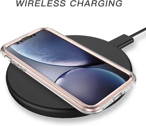 Vista 4 de Asuwish Funda de teléfono para iPhone XR 6.1 con protector de pantalla híbrida de lujo, lindo mármol, a prueba de golpes, cuerpo completo, duro