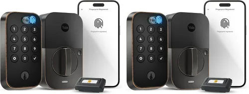 Vista 29 de Yale Assure Lock 2 Touch - Cerrojo inteligente de huellas dactilares, gamuza negra Wi-Fi (paquete de 2)