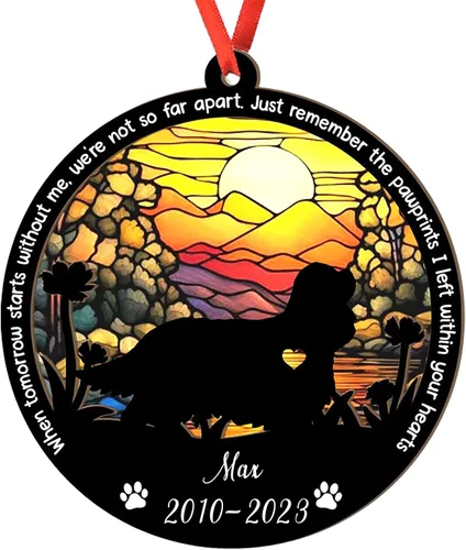Vista 123 de Adorno personalizado para atrapasoles de sabueso afgano, adorno de Navidad de sabueso afgano – Regalo para perro amante, sabueso afgano