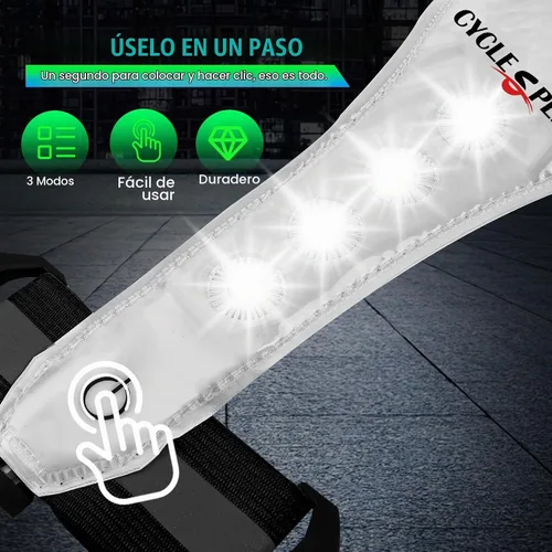 Vista 7 de Chaleco reflectante LED para correr, chaleco iluminado para caminar por la noche, alta visibilidad, recargable por USB, luces de correr ajustables