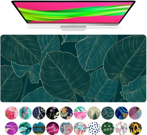 Vista 31 de French KOKO Alfombrilla de escritorio grande para mouse de 15 x 30 pulgadas, protector de escritorio floral extendido para teclado y mouse Llámame