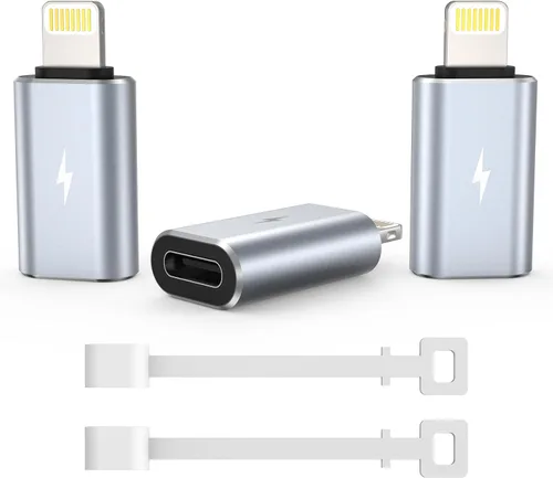 Vista 12 de TechMatte - Juego de 2 adaptadores USB C hembra a Lightning macho, 2.2A de carga y transferencia de datos, compatible con iPhone 14, 13, 12, 11, XS