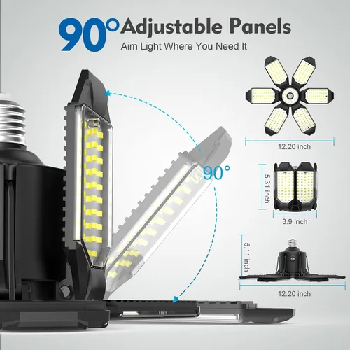 Vista 8 de TANBABY Luces de garaje con sensor de movimiento de 260 W, 30000 lm luces de tienda con control remoto 3 modos (encendido/apagado/automático)