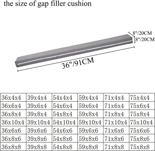 Vista 2 de SAMTY Relleno de cama para cabecero, relleno de espacio para sofá, relleno de grietas entre cabecero y colchón, 36 pulgadas