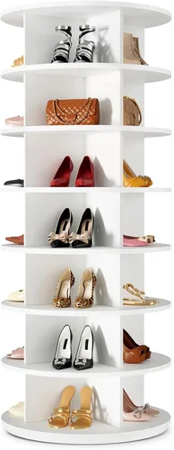 Vista 9 de Lazy Susan - Zapatero giratorio de 7 niveles, organizador de zapatos giratorio para 28-32 pares Lazy Susan 360, armario giratorio para zapatos