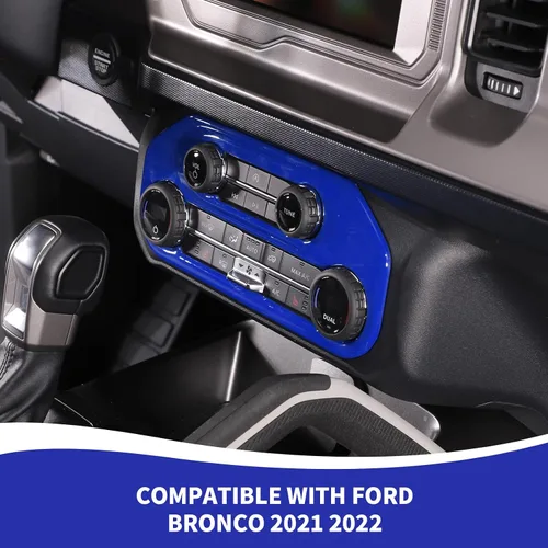 Vista 4 de RAZPOY para Bronco Cubierta del Panel del Interruptor de Aire Acondicionado, Moldura del Botón A/C de la Consola Central Compatible con Accesorios