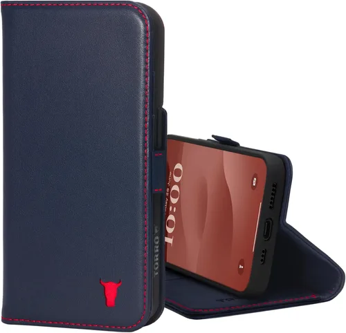 Vista 10 de TORRO Funda de cuero premium compatible con iPhone 15 de 6.1 pulgadas, funda de piel auténtica tipo cartera con función atril y ranuras