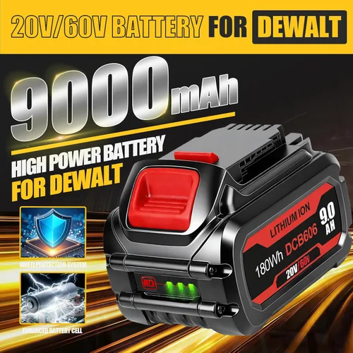 Vista 2 de Reemplazo de 20V/60V 9.0Ah para Dewalt 20V/60V Flexvolt Batería DCB609 DCB606 DCB612 Compatible con herramientas eléctricas inalámbricas Dewalt