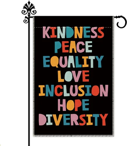 Vista 14 de Hafhue Human Kind Be Both Welcome Bandera de Jardín para Patio Exterior Decoraciones de Granja, Bandera Be Kind Regalo para Familias Amigos, Bandera