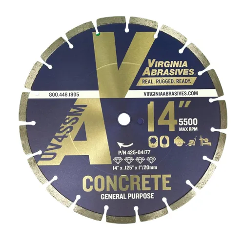 Vista 10 de Virginia Abrasives 425-08408 - Hoja de diamante de hormigón de uso general UV de 9 pulgadas - Cortador húmedo y seco para hormigón/asfalto