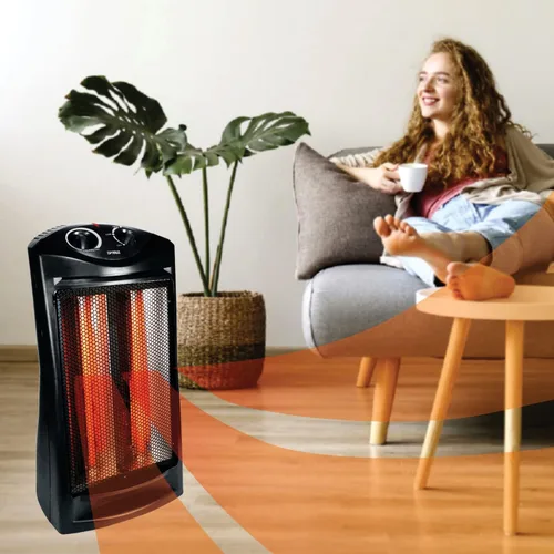Vista 4 de Optimus H-5235 Ventilador Forzado Torre Calentador de Cuarzo con Termostato