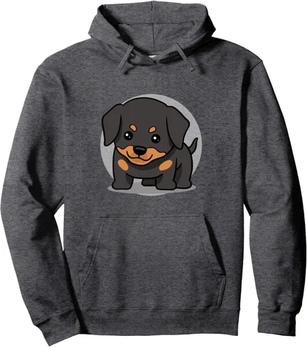 Vista 5 de Bonita sudadera con capucha Kawaii Rottweiler Chibi para amantes de los perros