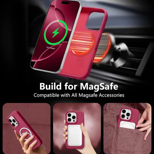 Vista 36 de Funda magnética de silicona para iPhone 13 Pro, color blanco antiguo [Compatible con Magsafe] [Forro de microfibra suave antiarañazos], funda