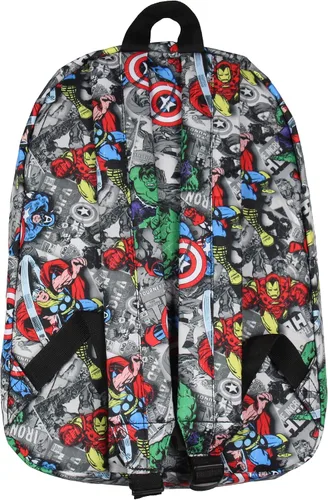 Vista 4 de Marvel Avengers Thor Iron Man Capitán América Hulk Mochila escolar para portátil de 17 pulgadas