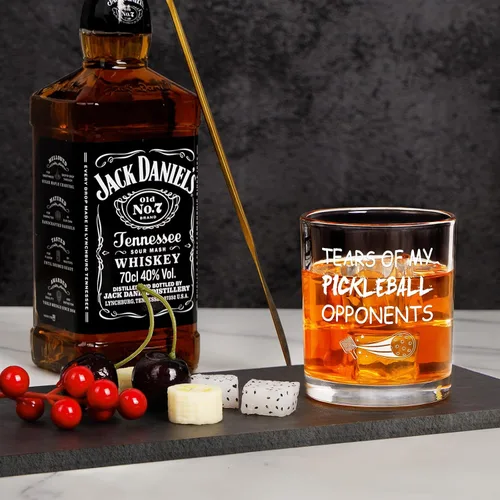 Vista 3 de Futtumy Tears of My Pickleball Opponents - Vaso de whisky, divertidos regalos de pickleball para hombres, amigos, amantes del pickleball
