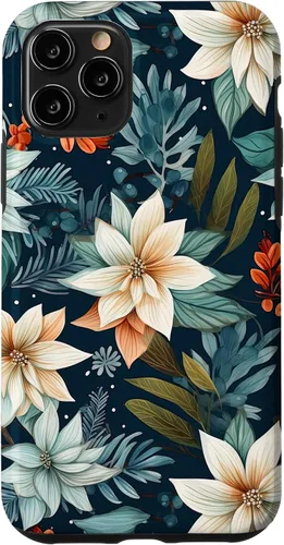 Vista 27 de iPhone 16 Aesthetic Christmas Floral Pattern Winter Flower Girl Women Case