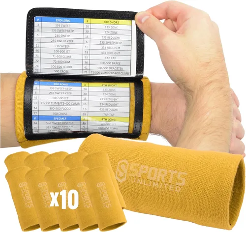 Vista 68 de Sports Unlimited Banda Instructora Triple para Adultos, Muñequeras de Fútbol para Jugadas, Muñequeras de Béisbol, Bandas de Brazo QB