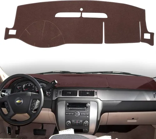 Vista 9 de Cubierta de Tablero Alfombrilla Compatible con Chevy Chevrolet Tahoe Suburban 2007-2014, Chevy Avalanche Silverado 1500 2500 3500 LTZ/GMC Sierra SLT