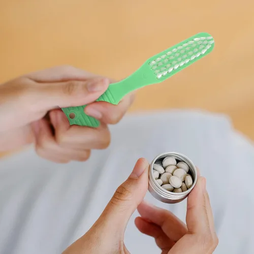 Vista 3 de Cepillo de dientes con mango para limpieza de dientes, 10 Uds